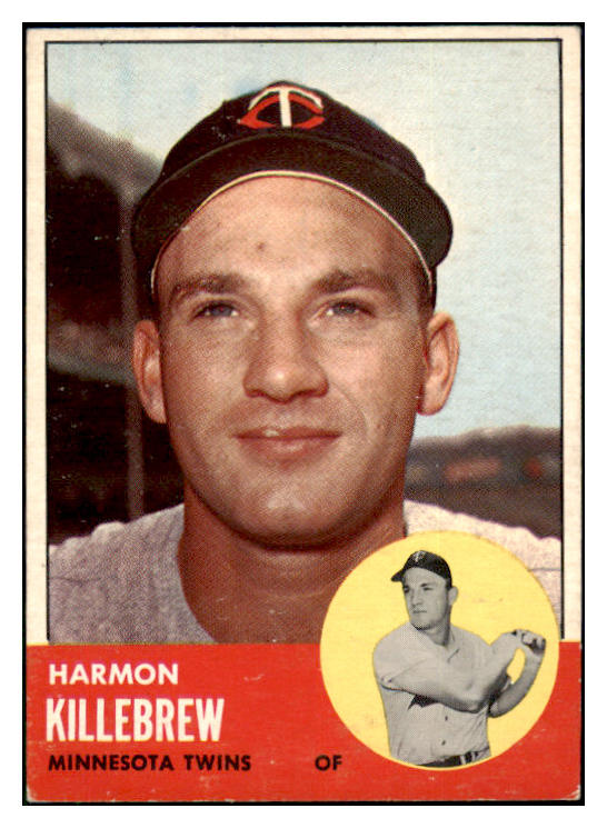 1963 Topps Baseball #500 Harmon Killebrew Twins EX 511388