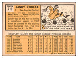 1963 Topps Baseball #210 Sandy Koufax Dodgers EX 511389