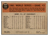 1962 Topps Baseball #234 World Series Game 3 Maris EX 511395