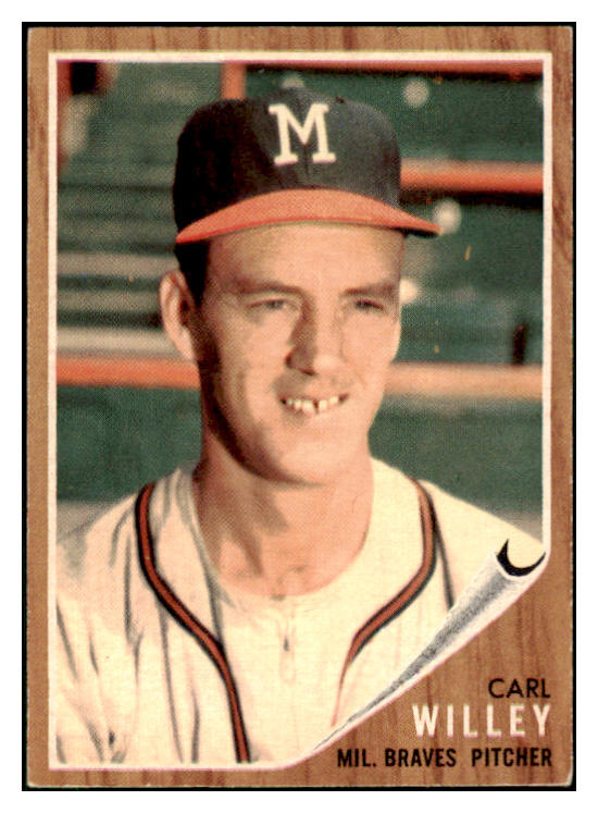 1962 Topps Baseball #174 Carl Willey Braves EX Variation 511396