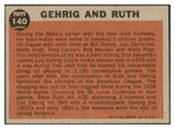 1962 Topps Baseball #140 Babe Ruth Lou Gehrig EX 511397