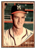 1962 Topps Baseball #174 Carl Willey Braves EX Variation 511398