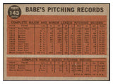 1962 Topps Baseball #143 Babe Ruth Yankees VG-EX 511405