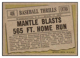 1961 Topps Baseball #406 Mickey Mantle IA Yankees EX-MT 511409