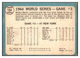 1965 Topps Baseball #134 World Series Game 3 Mickey Mantle EX 511421