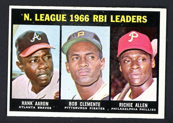 1967 Topps Baseball #242 N.L. RBI Leaders Aaron Clemente EX 511423