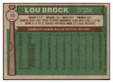 1976 Topps Baseball #010 Lou Brock Cardinals VG-EX 511428