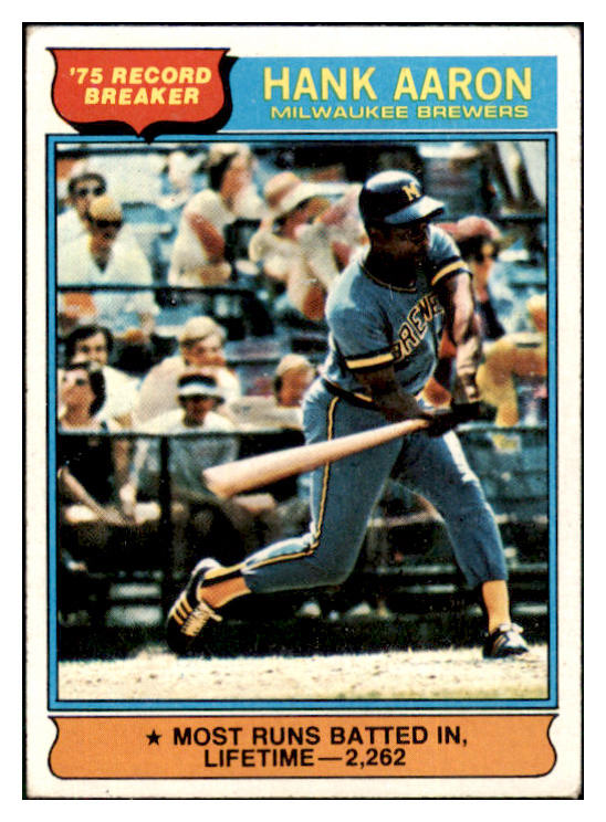 1976 Topps Baseball #001 Hank Aaron RB Brewers VG-EX 511432