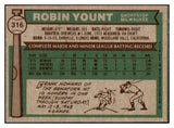 1976 Topps Baseball #316 Robin Yount Brewers EX 511436