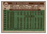 1976 Topps Baseball #347 Ted Williams ATG Red Sox EX 511438