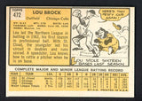 1963 Topps Baseball #472 Lou Brock Cubs EX 511447