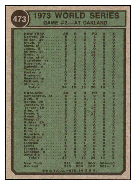 1974 Topps Baseball #473 World Series Game 2 Willie Mays EX-MT 511456