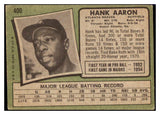 1971 Topps Baseball #400 Hank Aaron Braves VG-EX 511470