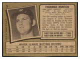 1971 Topps Baseball #005 Thurman Munson Yankees EX 511477