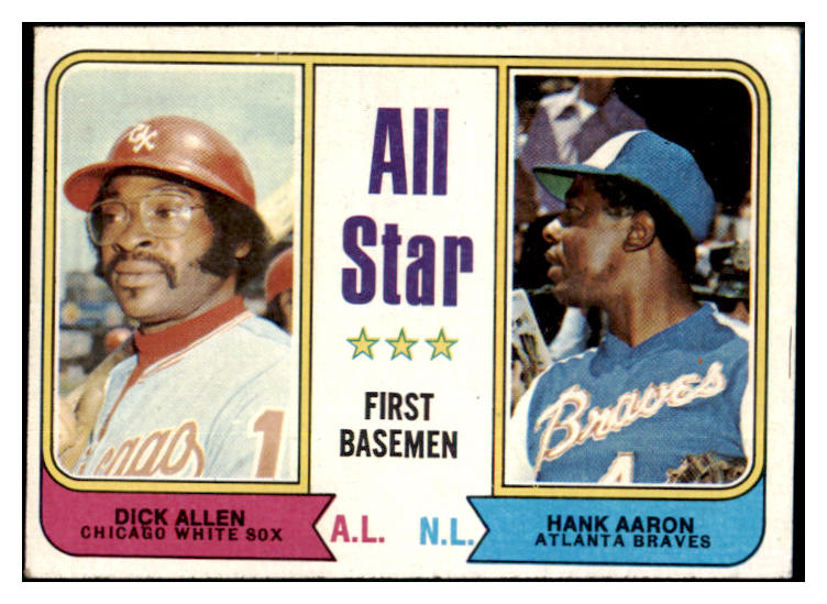 1974 Topps Baseball #332 Hank Aaron Dick Allen EX-MT 511562