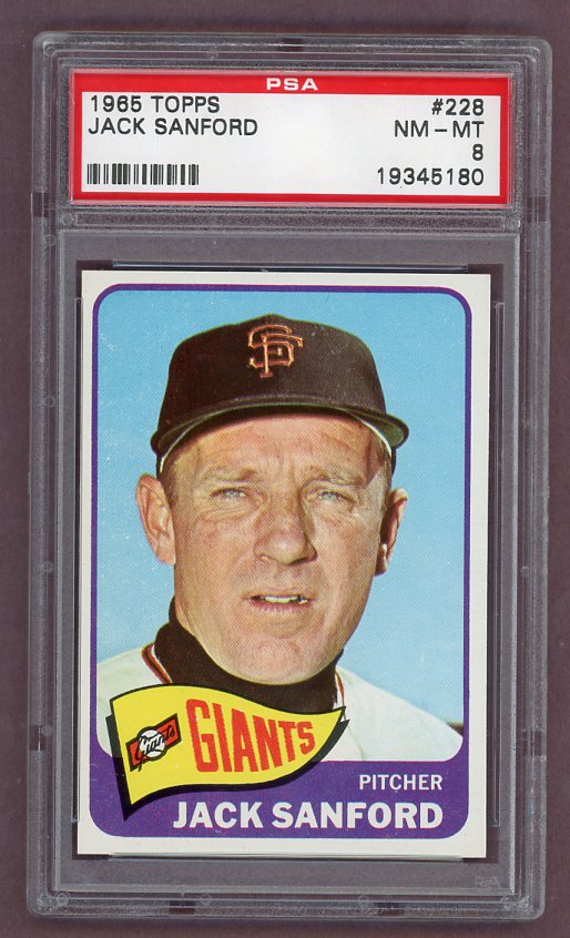 1965 Topps Baseball #228 Jack Sanford Giants PSA 8 NM/MT 511618