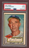 1952 Topps Baseball #377 Chuck Dressen Dodgers PSA 2 GD 511737