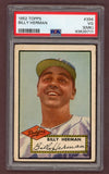 1952 Topps Baseball #394 Billy Herman Dodgers PSA 3 VG mk 511744