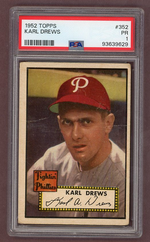 1952 Topps Baseball #352 Karl Drews Phillies PSA 1 PR 511770