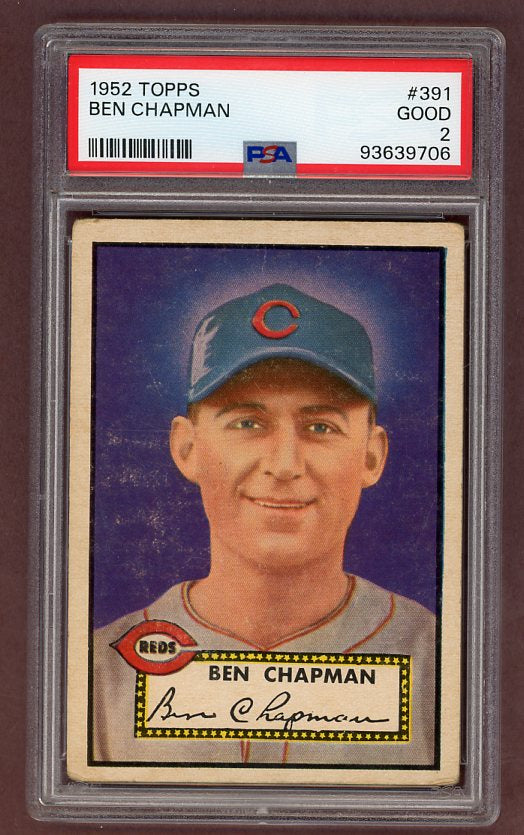 1952 Topps Baseball #391 Ben Chapman Reds PSA 2 GD 511794