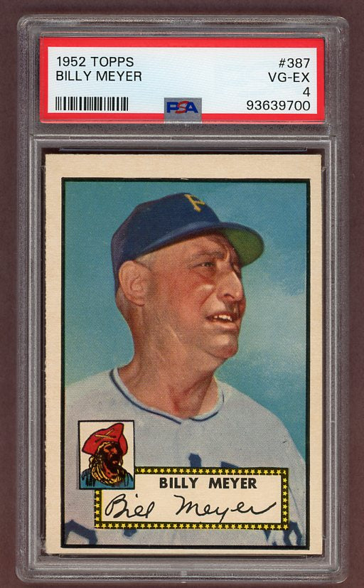 1952 Topps Baseball #387 Billy Meyer Pirates PSA 4 VG-EX 511807