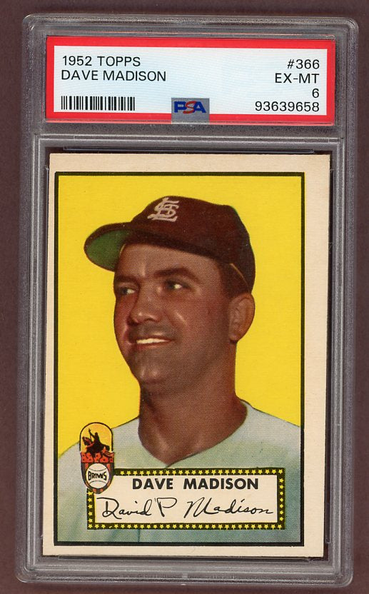 1952 Topps Baseball #366 Dave Madison Browns PSA 6 EX-MT 511818