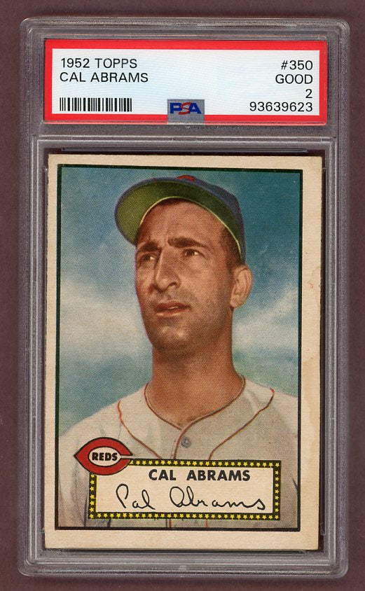 1952 Topps Baseball #350 Cal Abrams Reds PSA 2 GD 511856