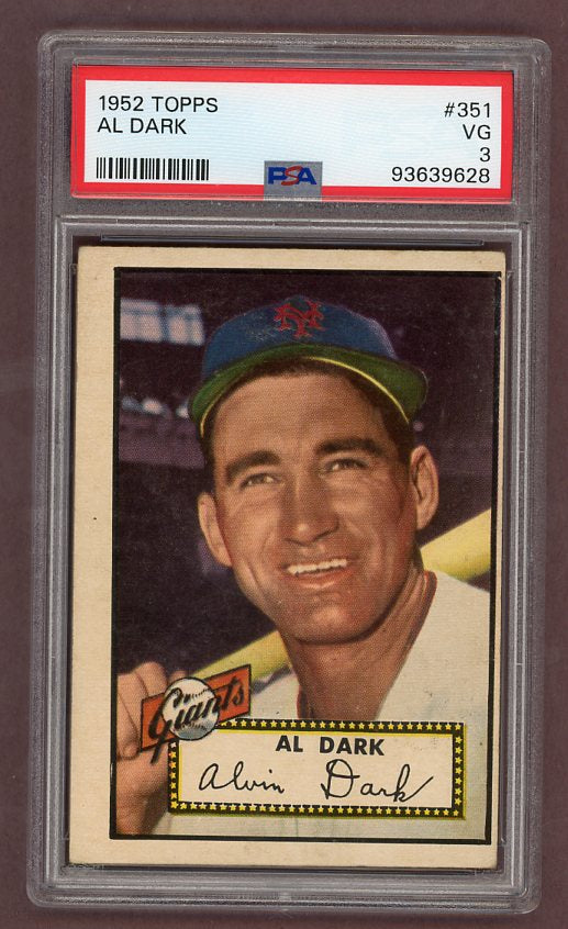 1952 Topps Baseball #351 Al Dark Giants PSA 3 VG 511873