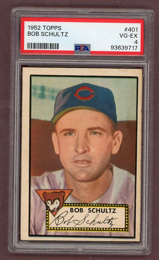 1952 Topps Baseball #401 Bob Schultz Cubs PSA 4 VG-EX 511877