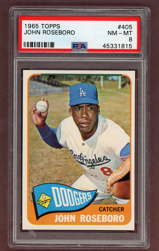 1965 Topps Baseball #405 John Roseboro Dodgers PSA 8 NM/MT 511910