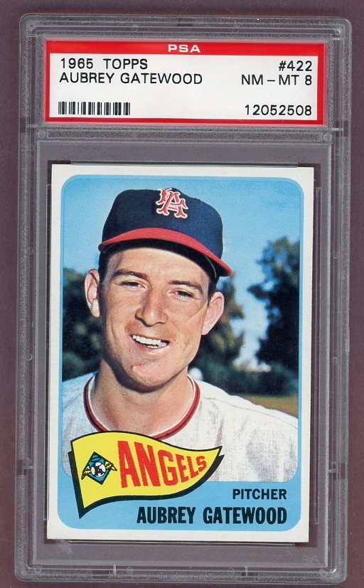 1965 Topps Baseball #422 Aubrey Gatewood Angels PSA 8 NM/MT 511946