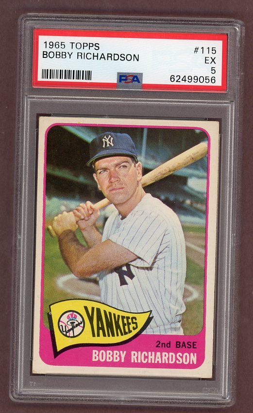 1965 Topps Baseball #115 Bobby Richardson Yankees PSA 5 EX 511964