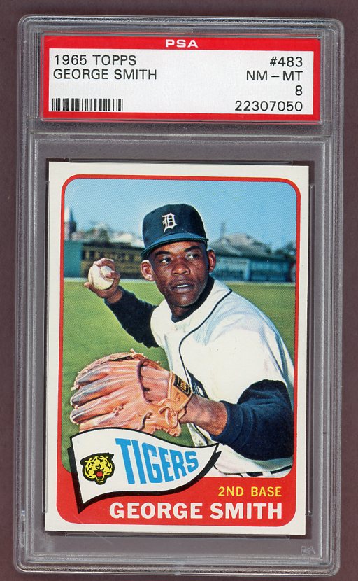 1965 Topps Baseball #483 George Smith Tigers PSA 8 NM/MT 511992