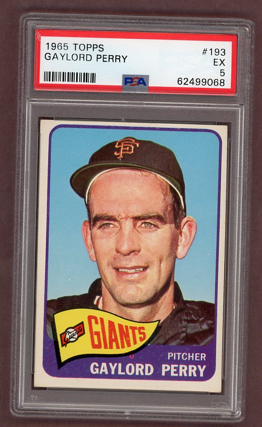 1965 Topps Baseball #193 Gaylord Perry Giants PSA 5 EX 512050