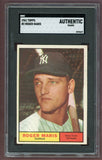 1961 Topps Baseball #002 Roger Maris Yankees SGC Auth 512087