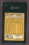 1968 Topps Baseball #110 Hank Aaron Braves SGC 4 VG-EX 512102