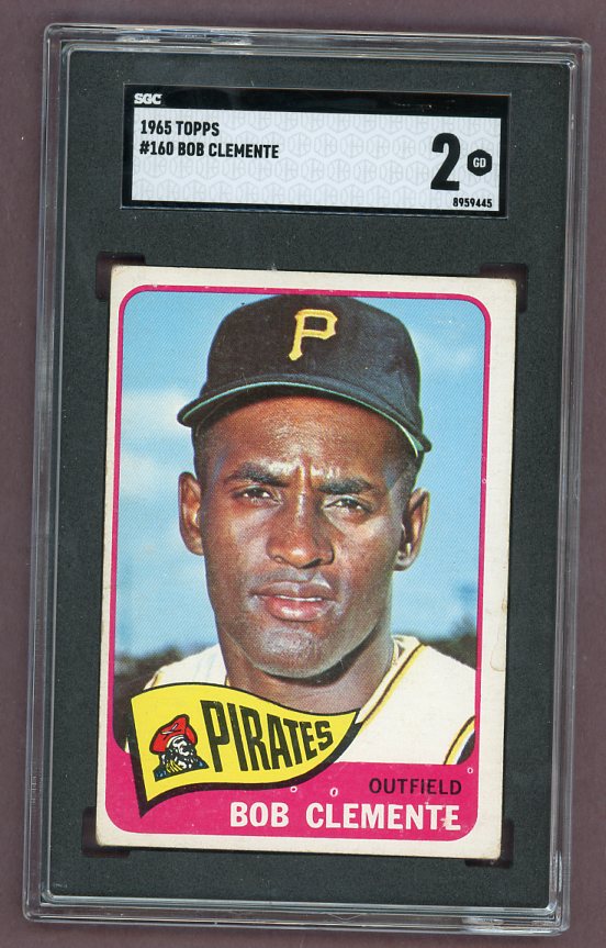 1965 Topps Baseball #160 Roberto Clemente Pirates SGC 2 GD 512122