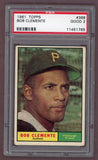 1961 Topps Baseball #388 Roberto Clemente Pirates PSA 2 GD 512125