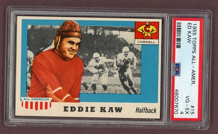 1955 Topps Football #015 Eddie Kaw Cornell PSA 4 VG-EX 512142