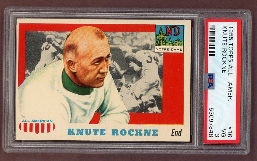 1955 Topps Football #016 Knute Rockne Notre Dame PSA 3 VG 512143