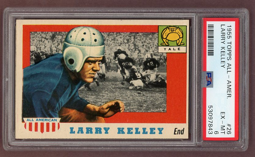 1955 Topps Football #026 Larry Kelley Yale PSA 6 EX-MT 512152