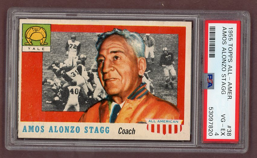 1955 Topps Football #038 Amos Alonzo Stagg Yale PSA 4 VG-EX 512153