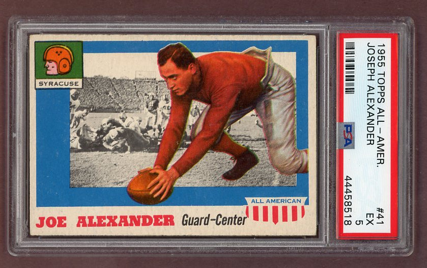 1955 Topps Football #041 Joe Alexander Syracuse PSA 5 EX 512163