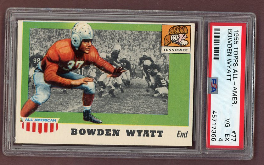 1955 Topps Football #077 Bowden Wyatt Tennessee PSA 4 VG-EX 512199