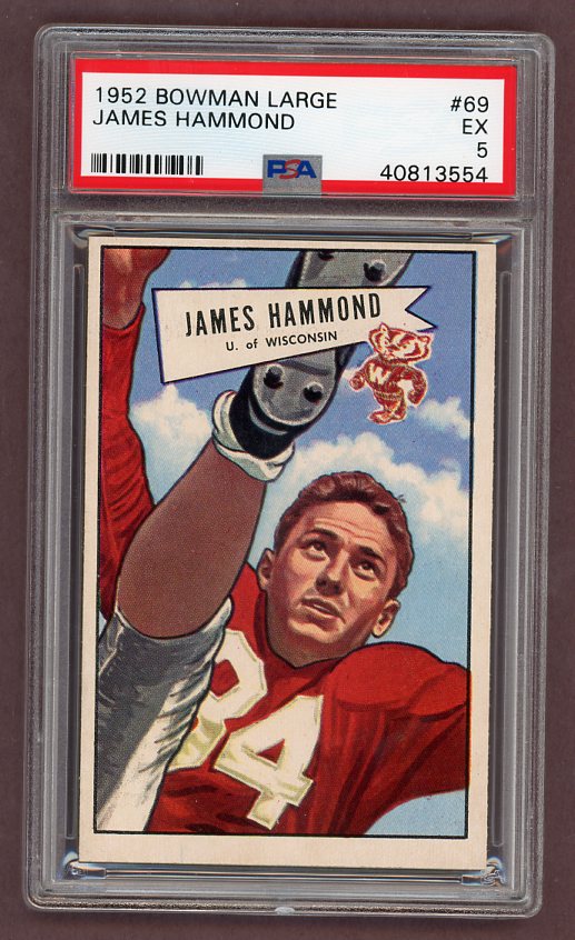 1952 Bowman Large Football #069 James Hammond Texans PSA 5 EX 512234