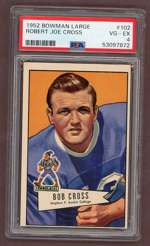 1952 Bowman Large Football #102 Bobby Cross Bears PSA 4 VG-EX 512242