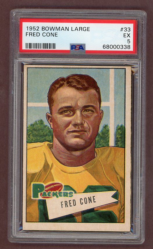 1952 Bowman Large Football #033 Fred Cone Packers PSA 5 EX 512253