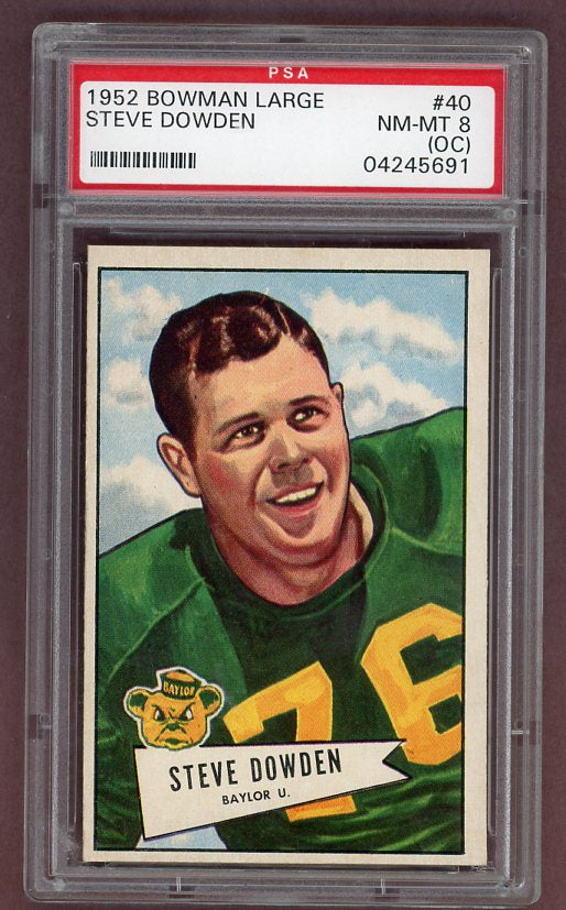 1952 Bowman Large Football #040 Steve Dowden Packers PSA 8 NM/MT oc 512260