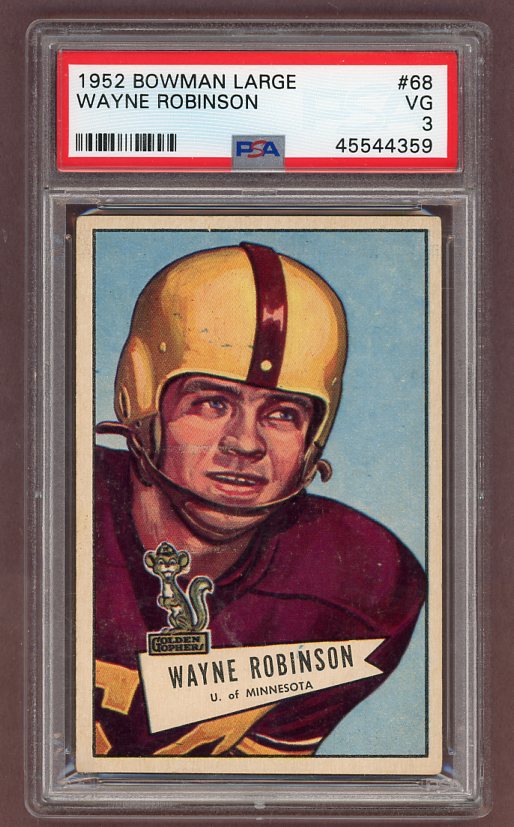 1952 Bowman Large Football #068 Wayne Robinson Eagles PSA 3 VG 512276