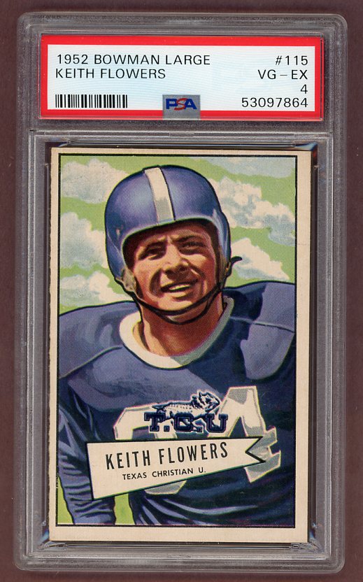 1952 Bowman Large Football #115 Keith Flowers Lions PSA 4 VG-EX 512303